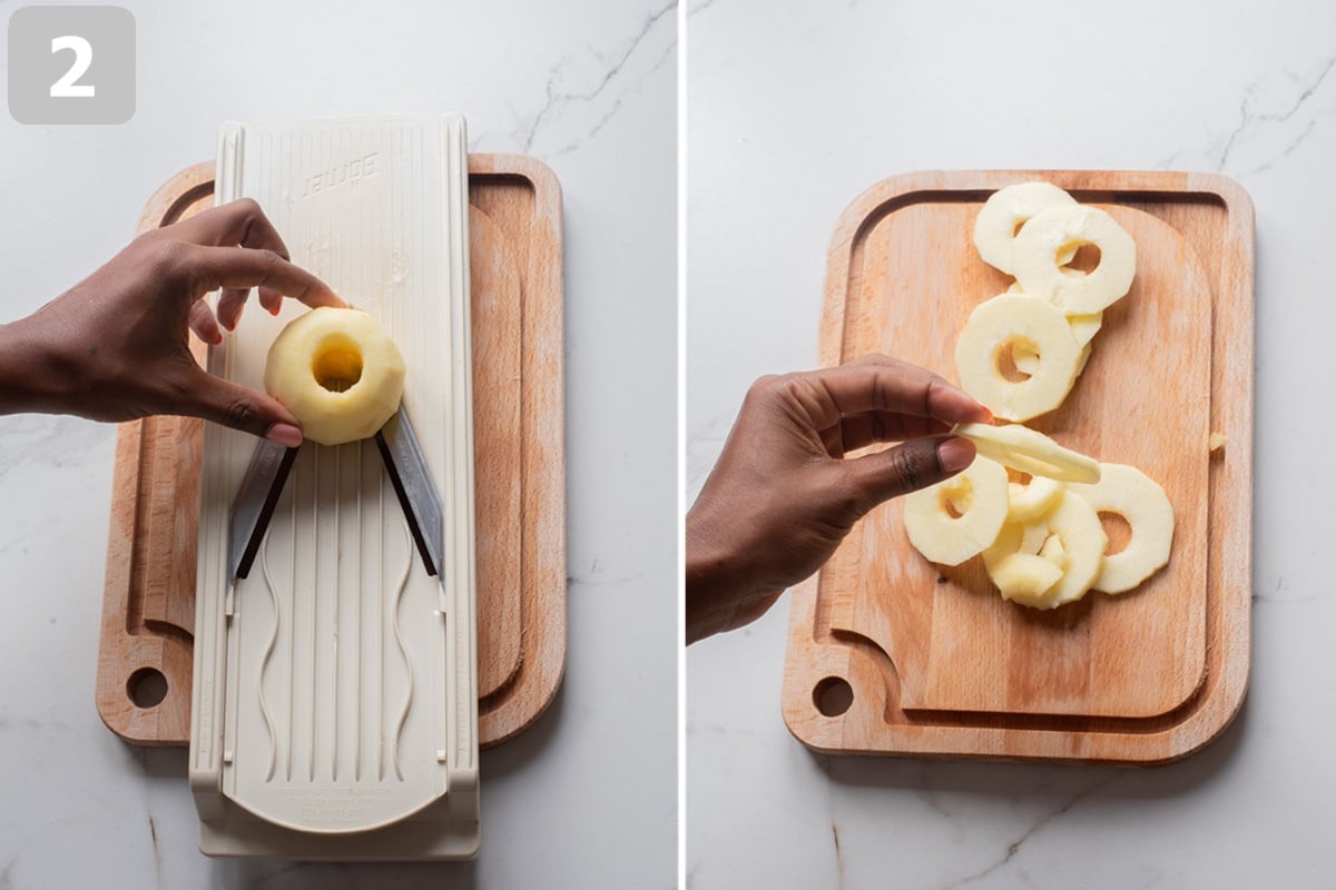 Peel and core the apples
