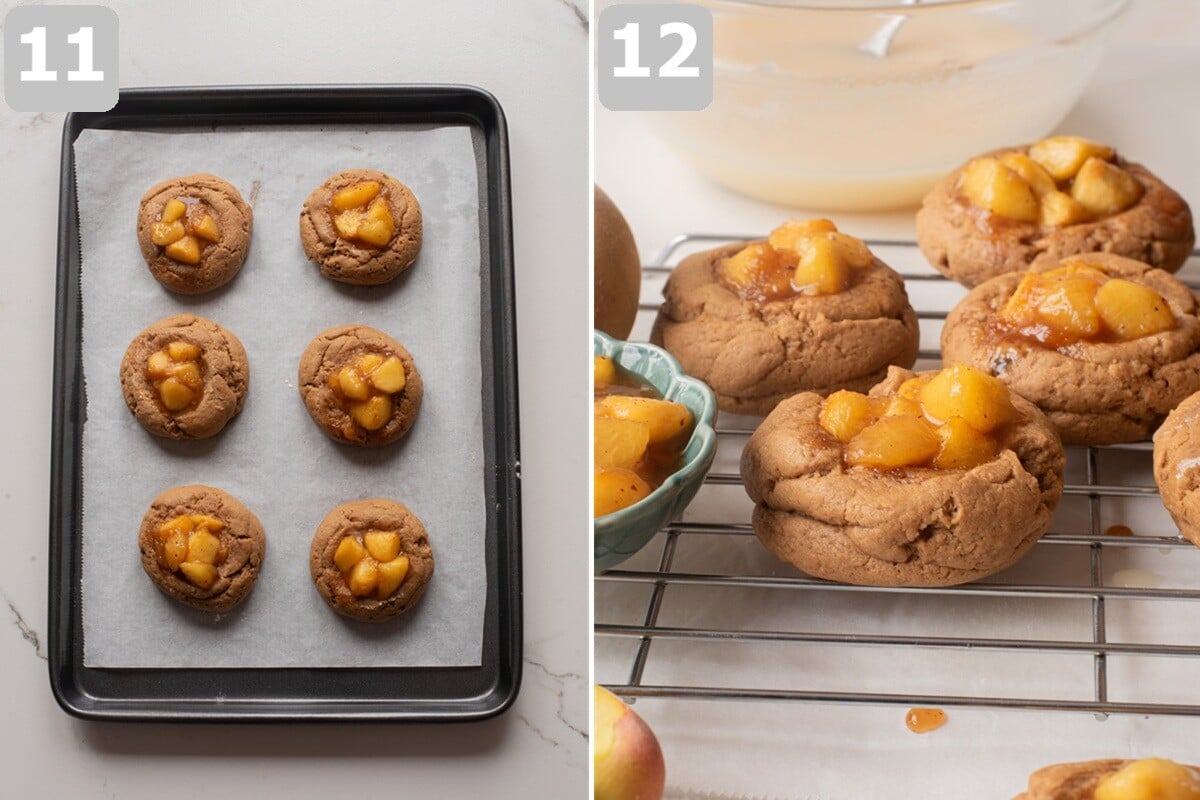 Bake until the edges are lightly golden, then cool briefly before transferring to a wire rack.