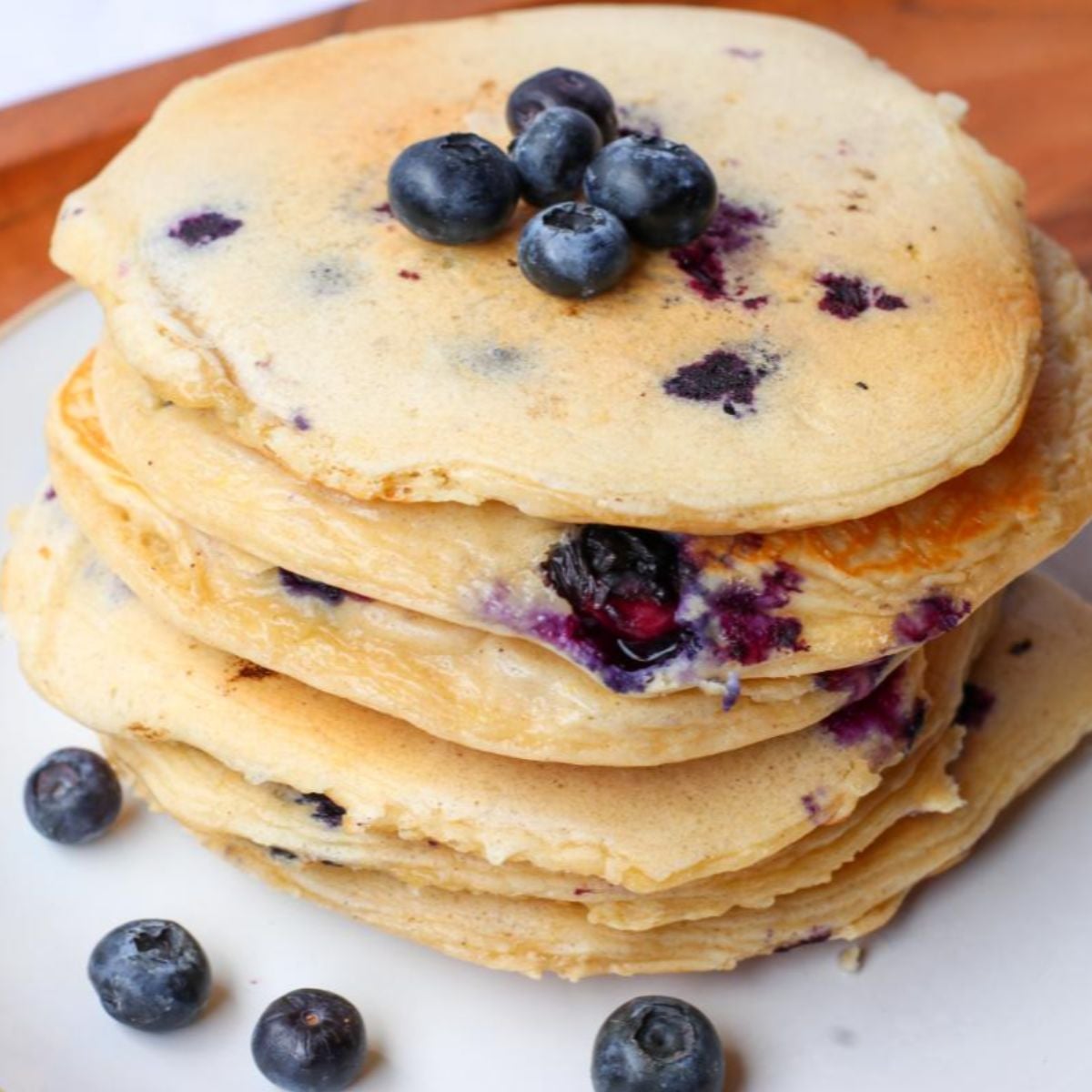Lemon Blueberry Sourdough Protein Pancakes
