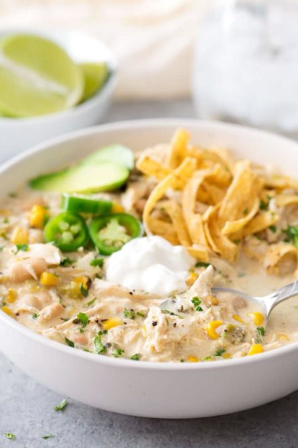 Creamy Crockpot White Chicken Chili