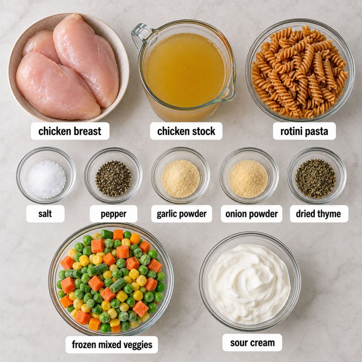 Creamy Chicken Noodles ingredients