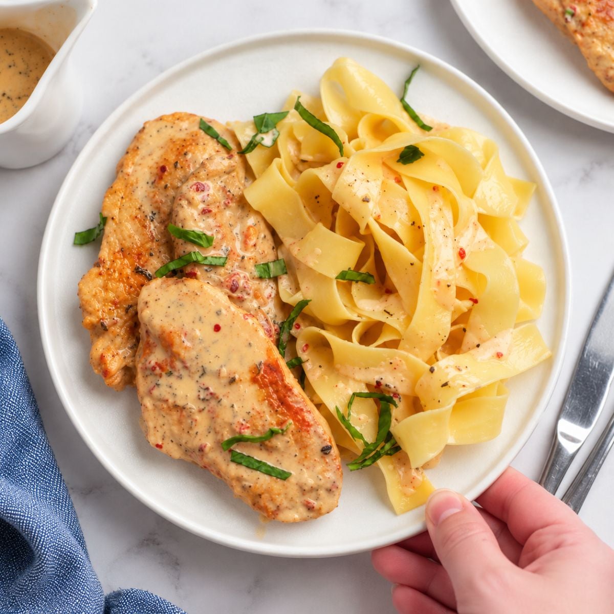 Marry Me chicken with pasta