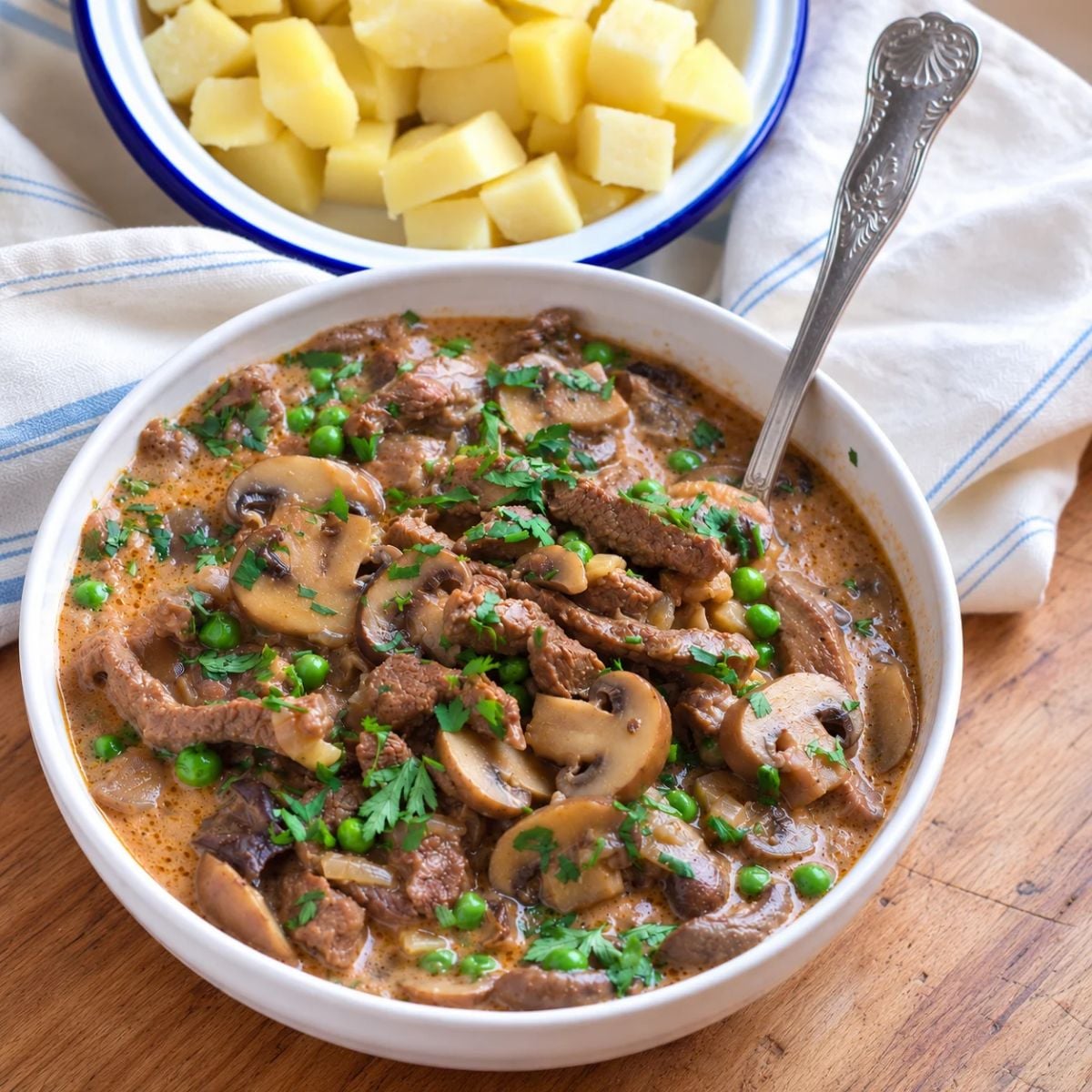Stovetop Beef Stroganoff serving suggestions