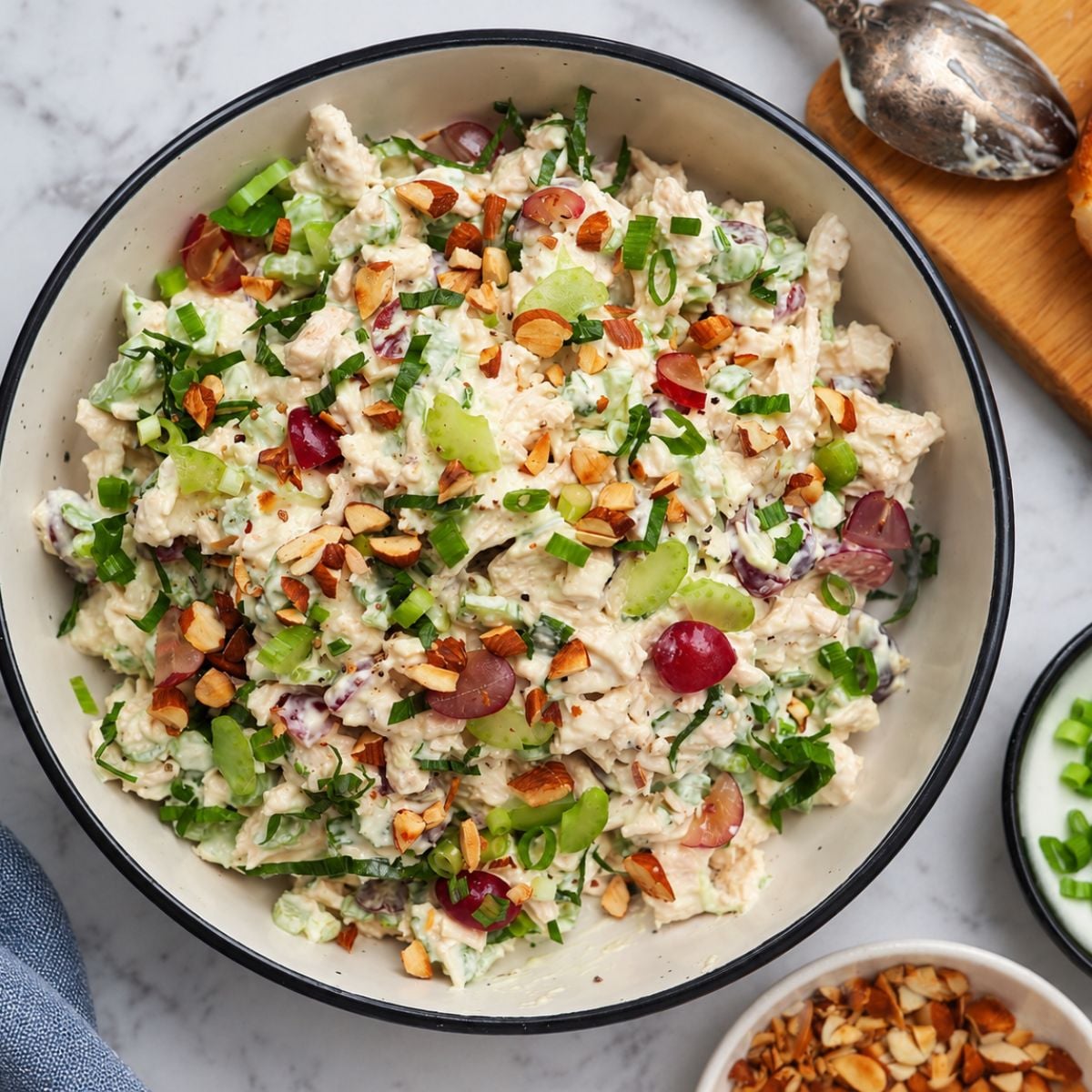 The Best chicken salad Recipe in a serving bowl 