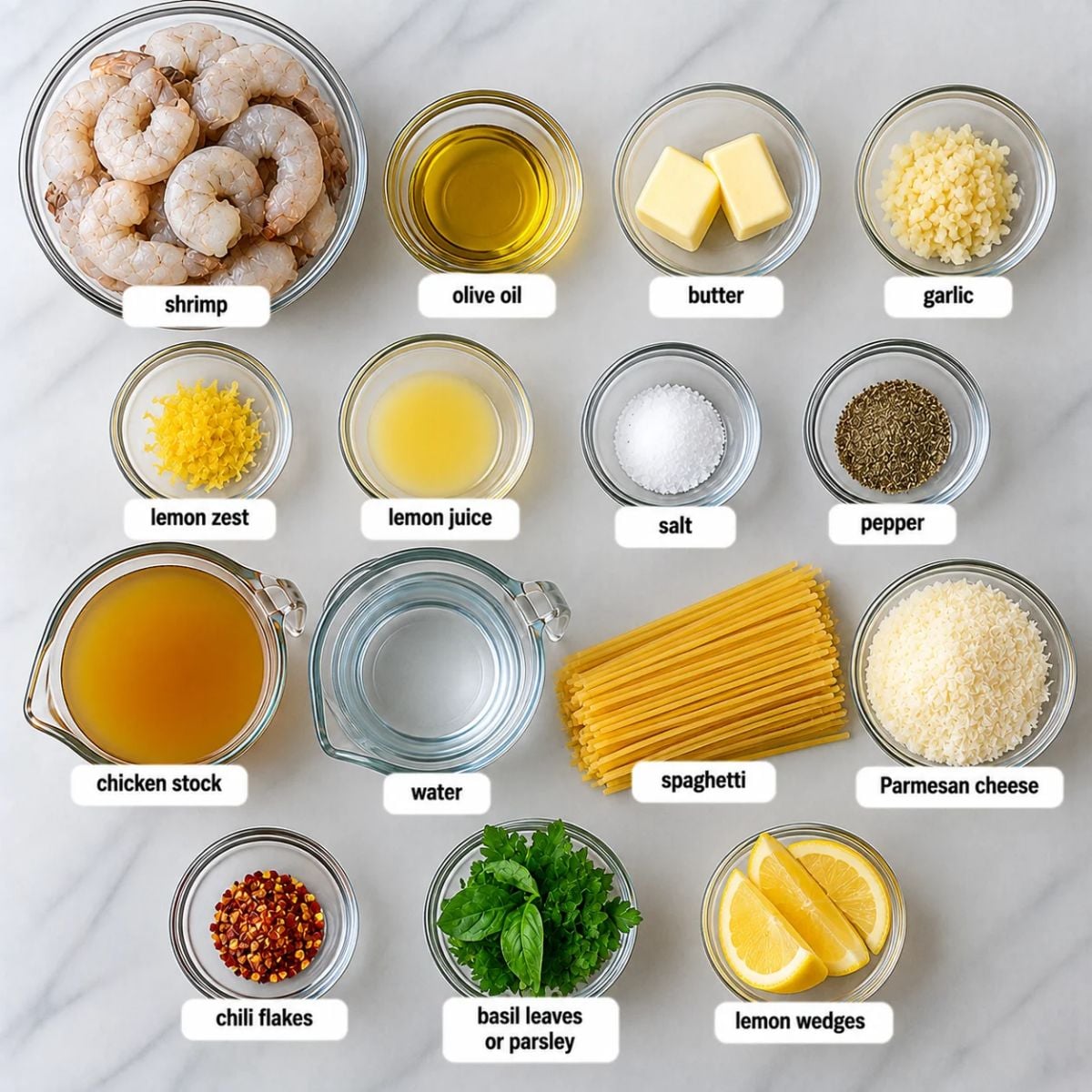 shrimp scampi pasta ingredients