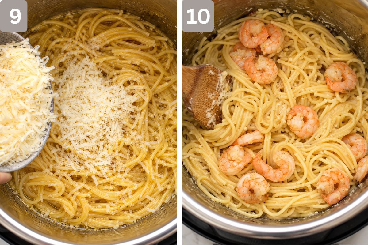 parmesan added and remaining shrimp added